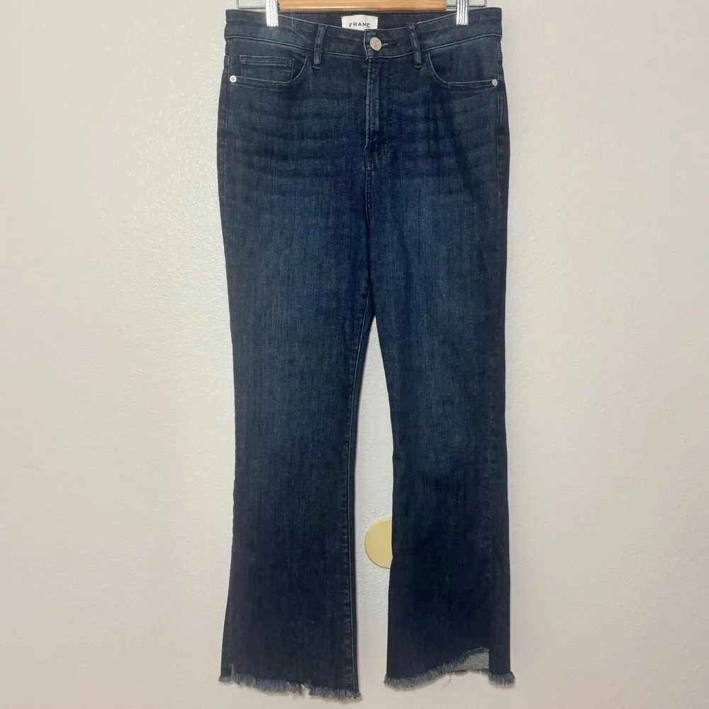 FRAME Le Crop Mini Boot Raw Hem Jeans Size 29/ 26.5” Inseam - Picture 4 of 16